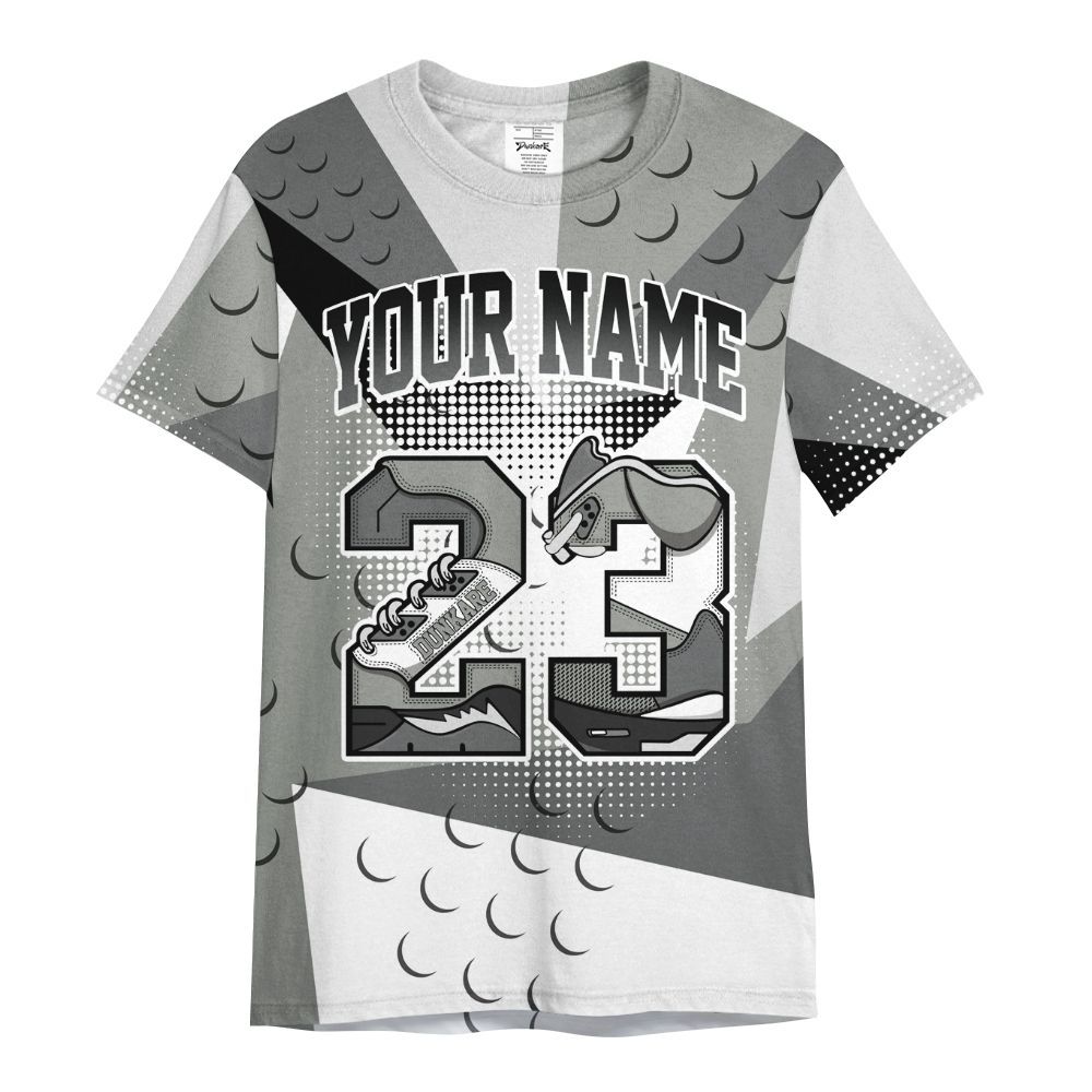 Shirt To Match Paris Cement Grey 4s - Poly Custom Name Number 23 5s All Over Print
