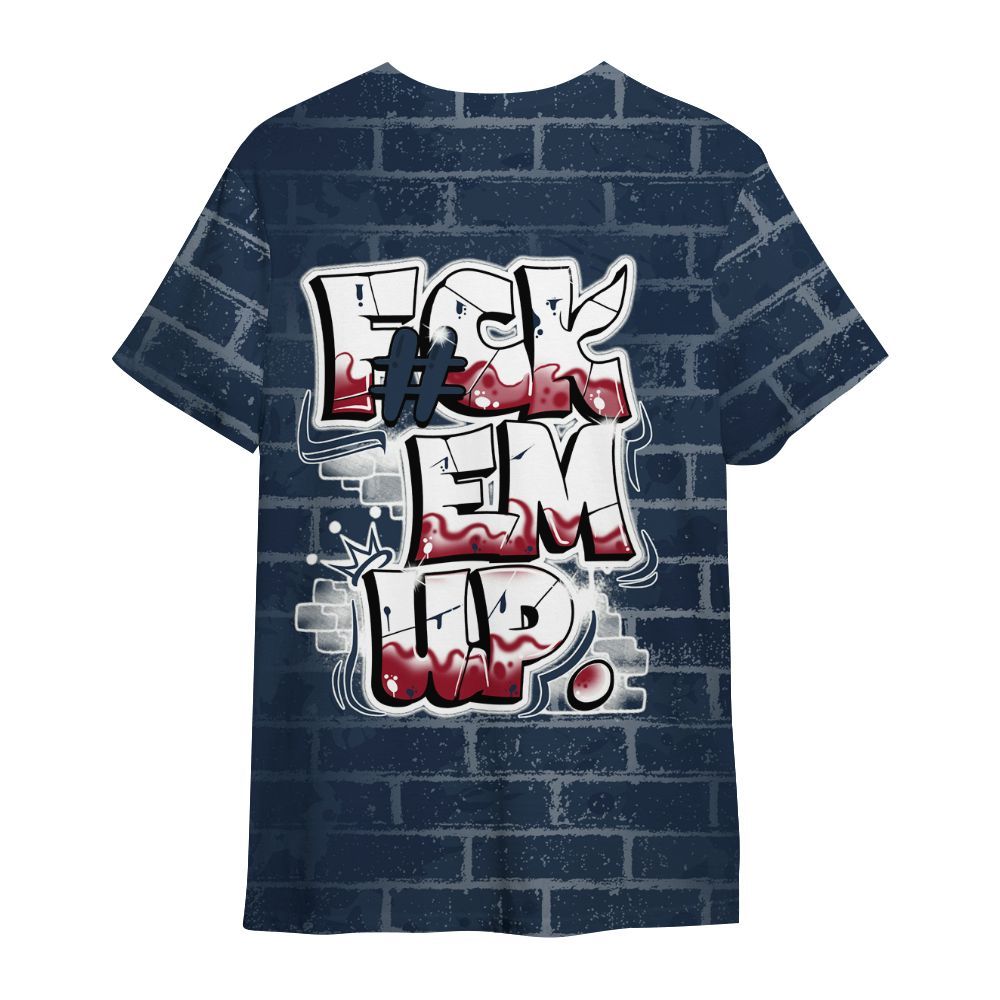 Shirt To Match White Midnight Navy 6s - F#ck Em Graphic Brick Art All Over Print
