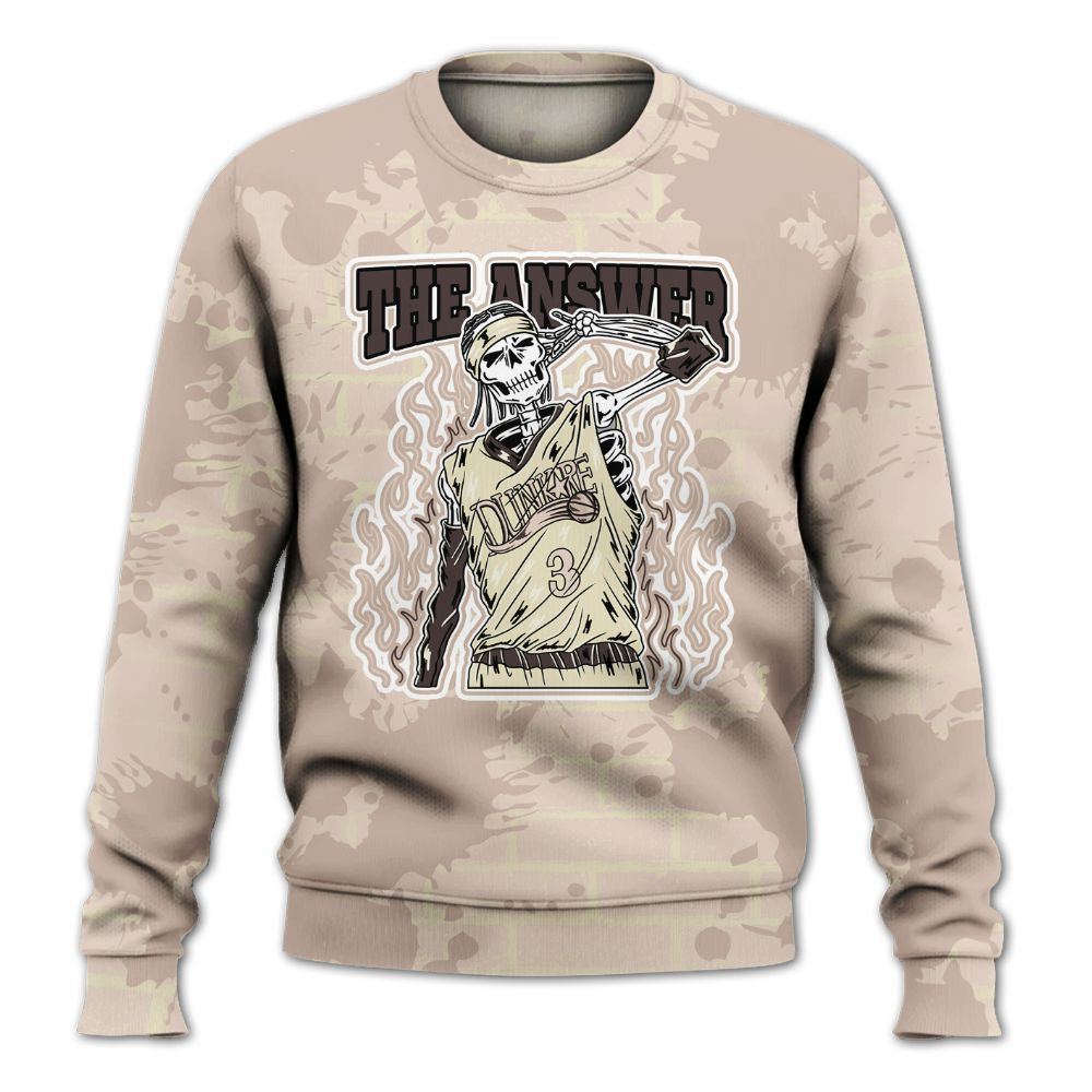 Sweatshirt To Match A Ma Maniere X Fossil Stone 4s - Allen Answer Skeleton Brick All Over Print