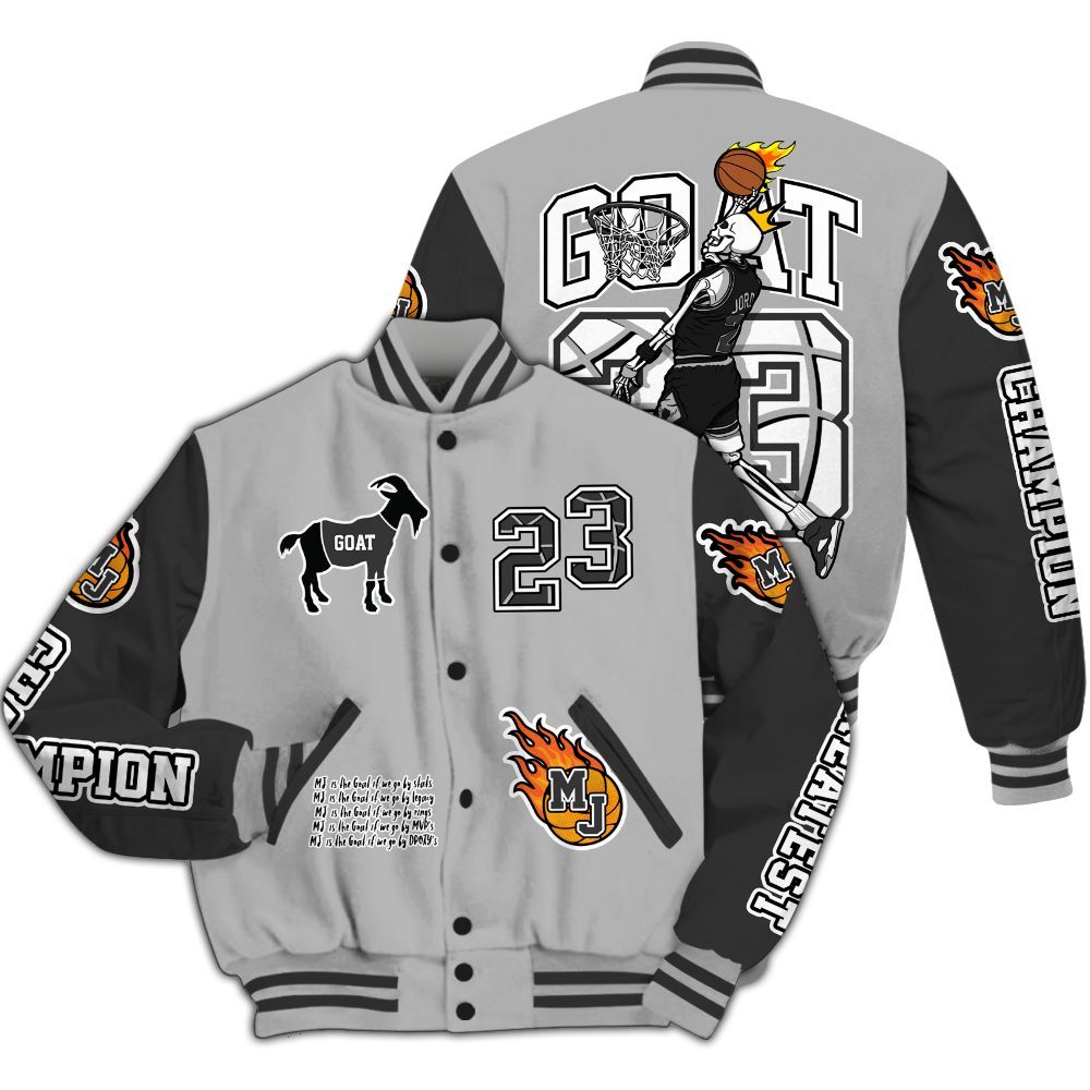 Varsity Jacket To Match NOCTA Black 2s - 23 G.0.A.T Jump Up Basketball All Over Print