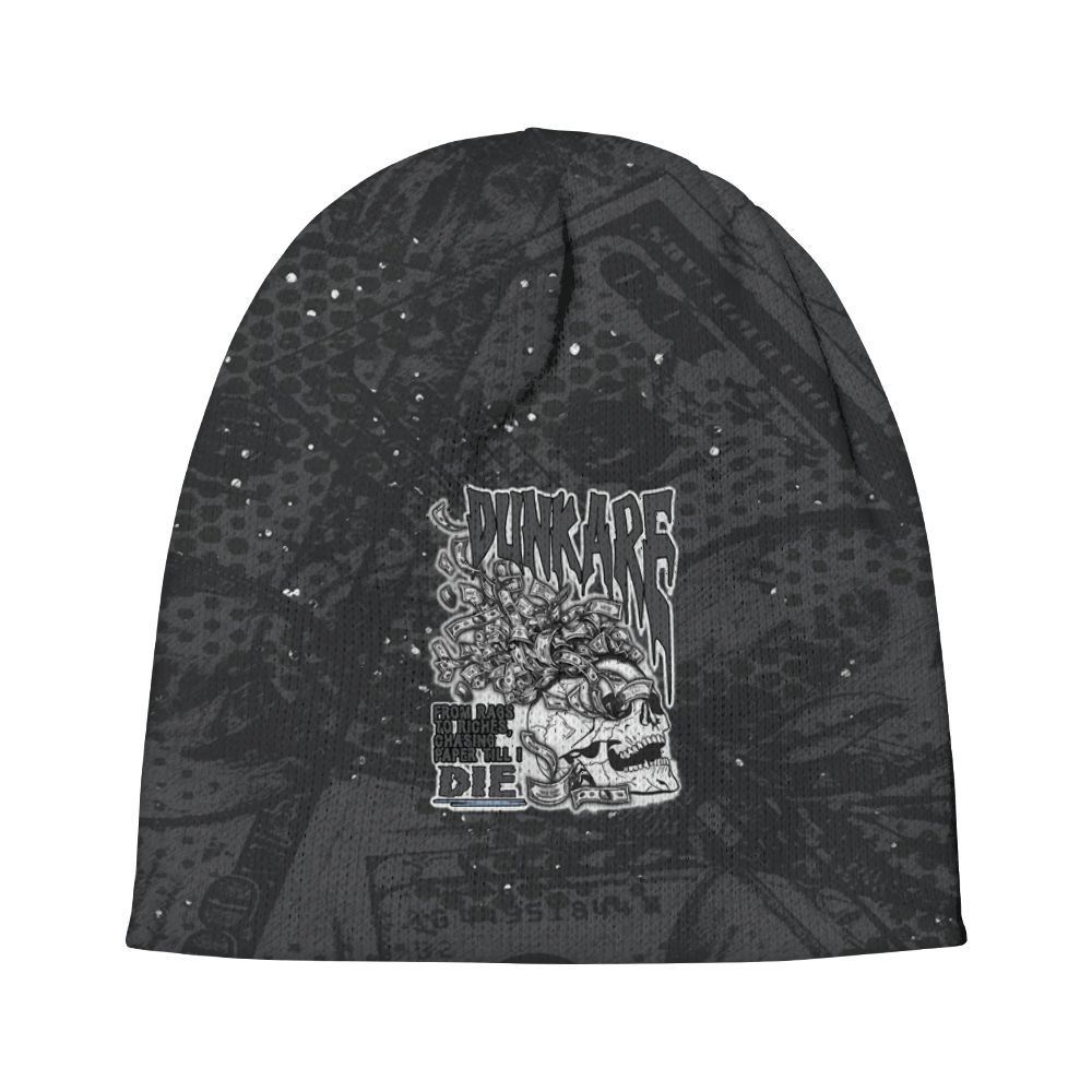 Beanie Hat To Match Reverse Black White 6s - From Rags To Riches Graphic