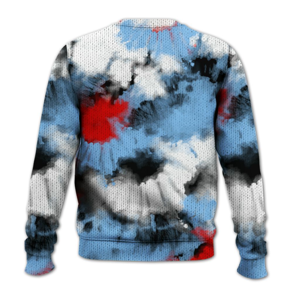 Knitted Sweater To Match University Blue 5s - Tie Dye FK Around Find Out