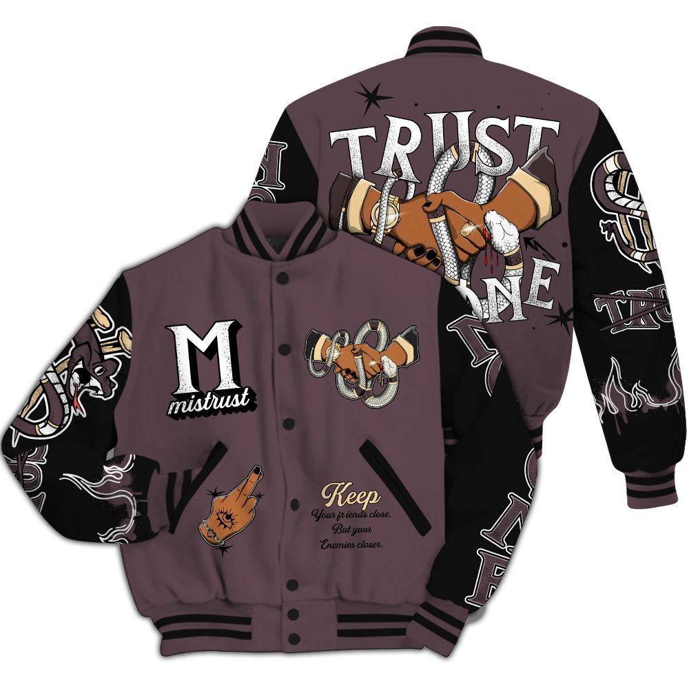 Varsity Jacket To Match AMM Black 3s - Trust No One Snake-Bite Street Style All Over Print
