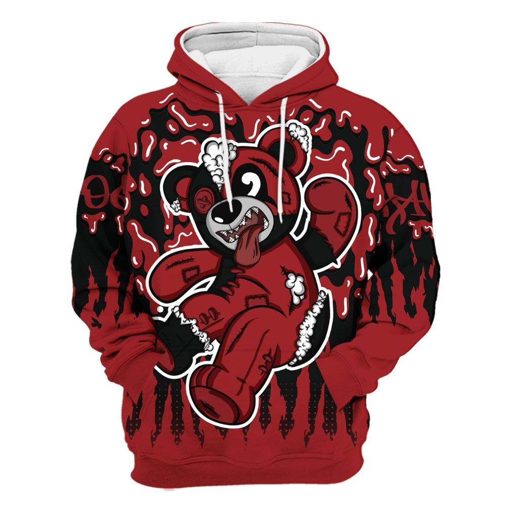 Hoodie To Match Alternate Flu Game 12s Shirt - Havok Bear Dripping All Over Print