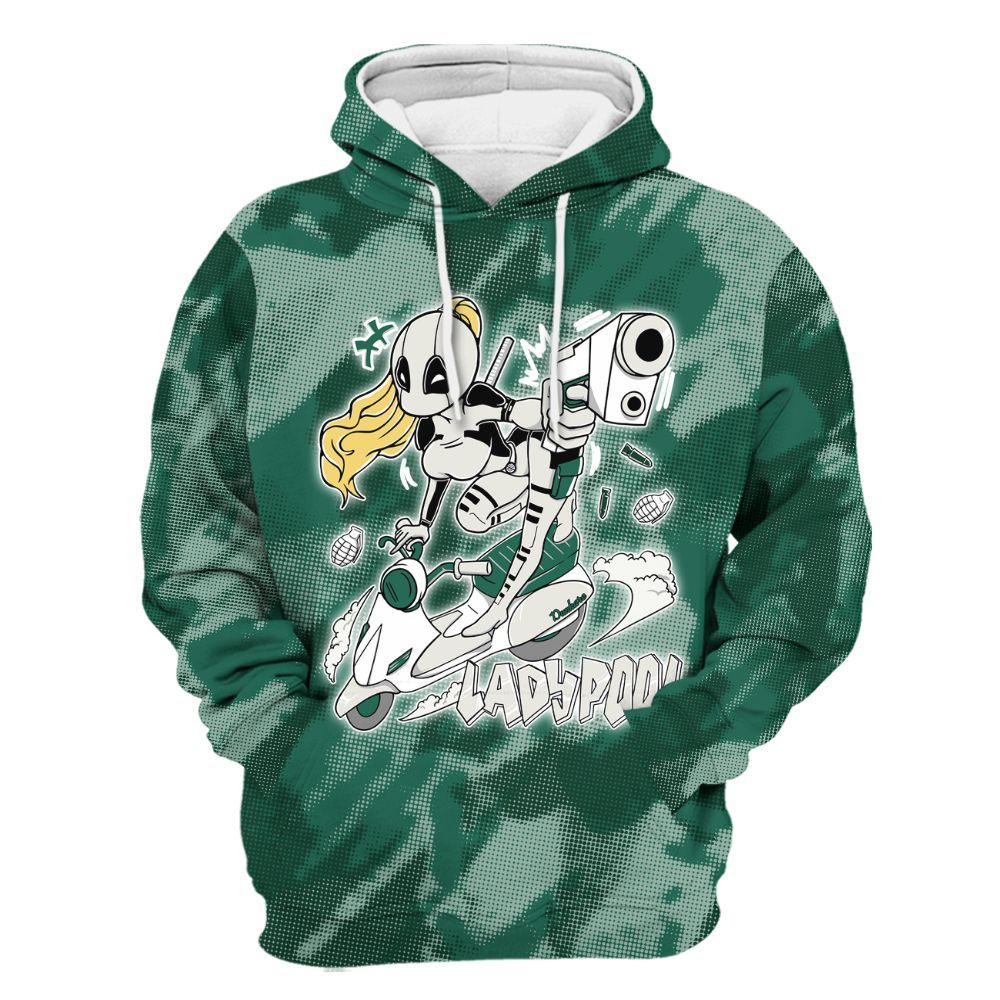 Hoodie To Match Oxidized Green 4s - Lady Pool Cartoon Abstract Halftone All Over Print