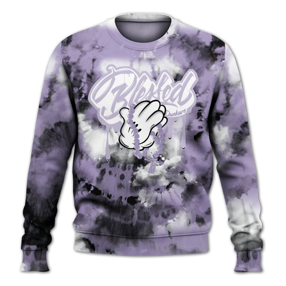 Sweatshirt To Match Low Pure Violet 11s - God Blessed Tie Dye All Over Print