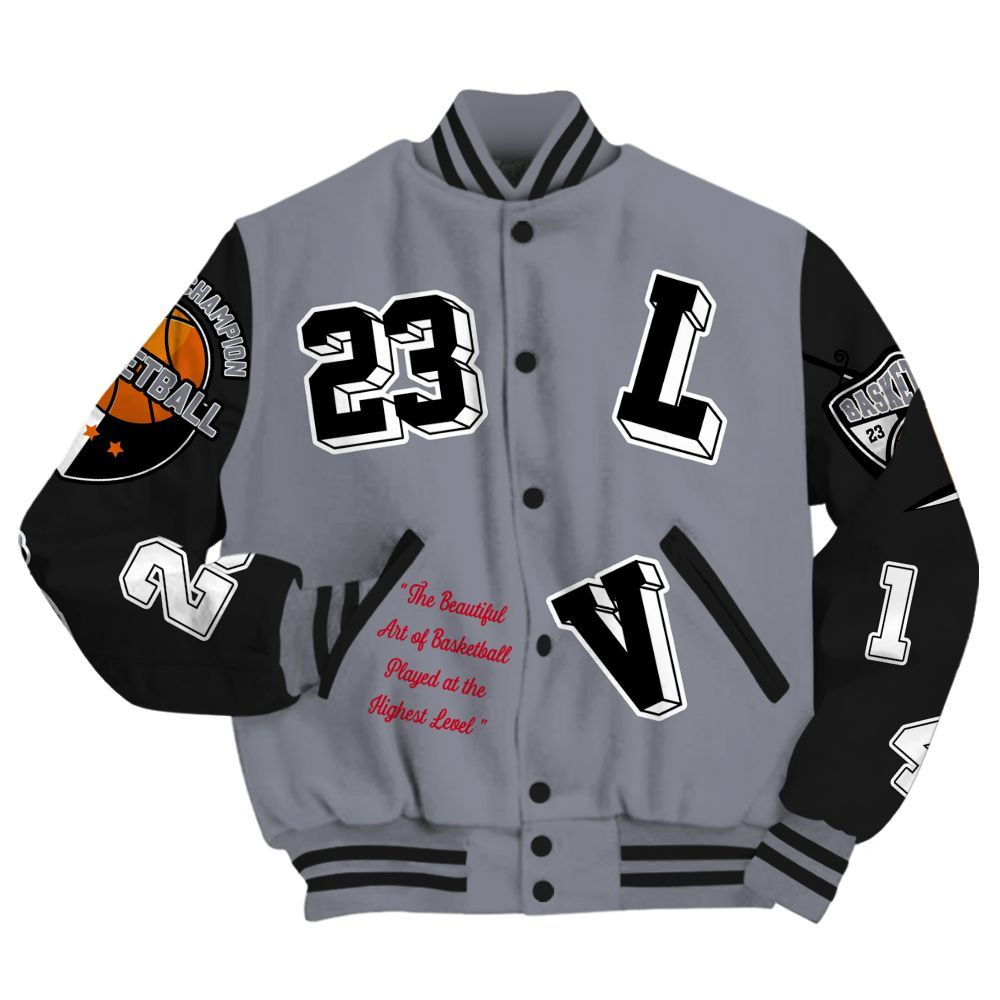 Varsity Jacket To Match Retro Black Flint 13s - The GOAT Got Em Streetwear All Over Print