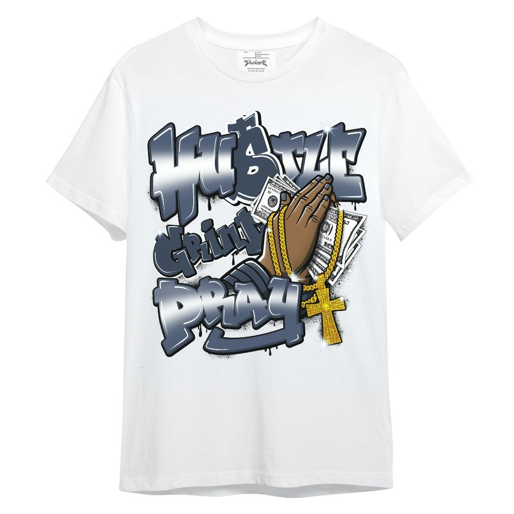 Shirt To Match Low Diffused Blue 11s - Hustle, Money Pray Streetwear Unisex Shirt