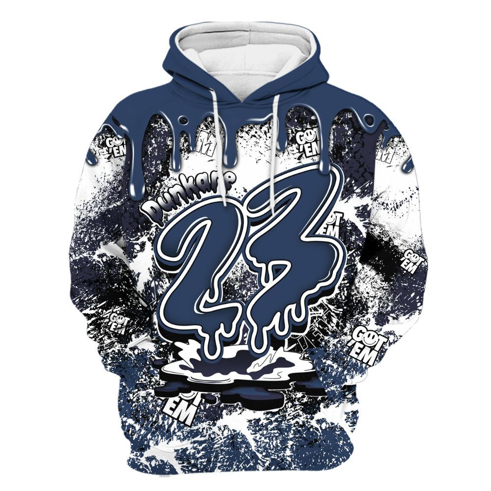 Hoodie To Match Low 85 Metallic Blue 1s - Dripping 23 Drip All Over Print