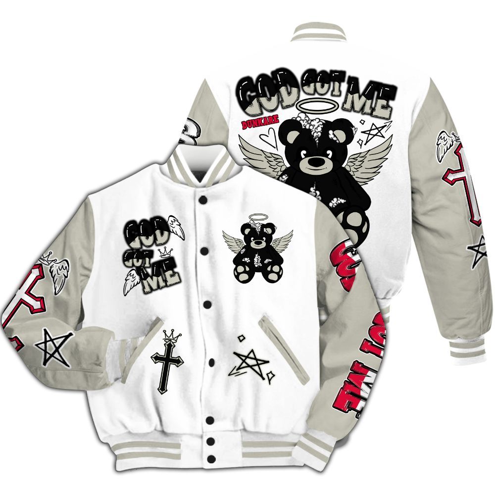 Varsity Jacket To Match Type 39s SOL - Gods Guides Me Bear All Over Print