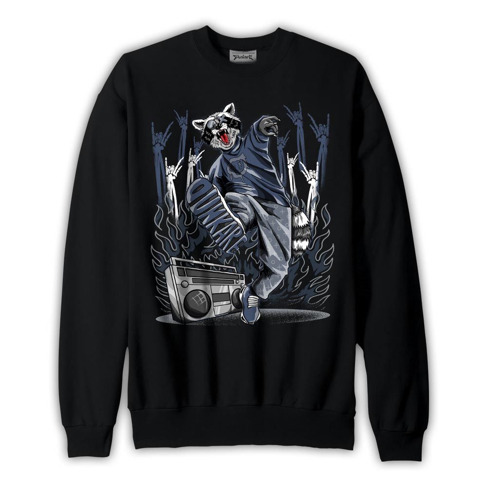 Sweatshirt To match Low Diffused Blue 11s Sweatshirt - Hip Hop Raccoon Graphic