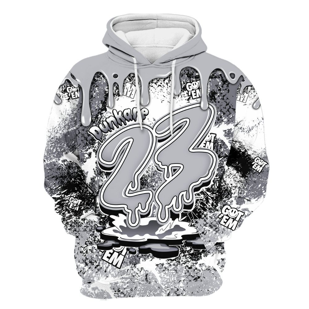 Hoodie To Match Low Cement Grey 11s - Dripping 23 Drip All Over Print