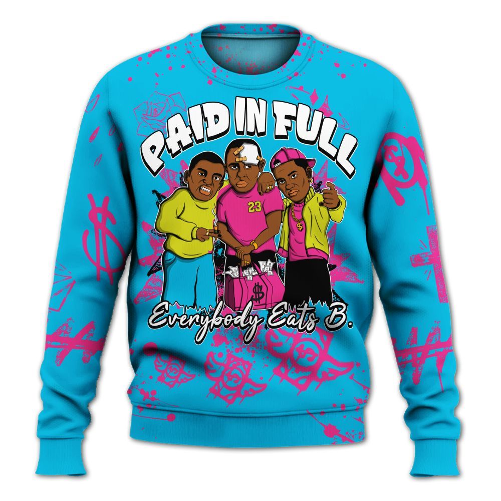 Sweatshirt To Match Tokyo Nights Stewie 3s - Everybody Paid In Full Crayon All Over Print