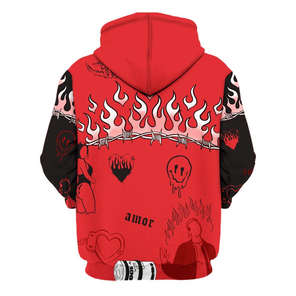 Hoodie To Match Chile Red 9s - Snake Trust No One All Over Print