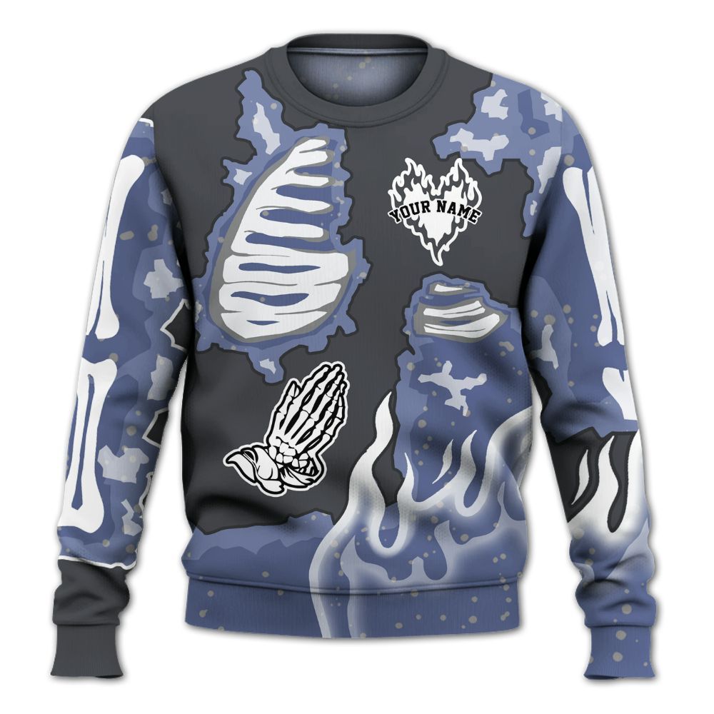 Sweatshirt To Match Retro Awake Racer Blue - Dislike Us Graphic Burning Custom Name All Over Print