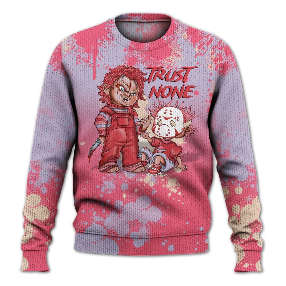 Sweater To Match Peanut Butter Jelly 5s - Trust No One Scary Graphic