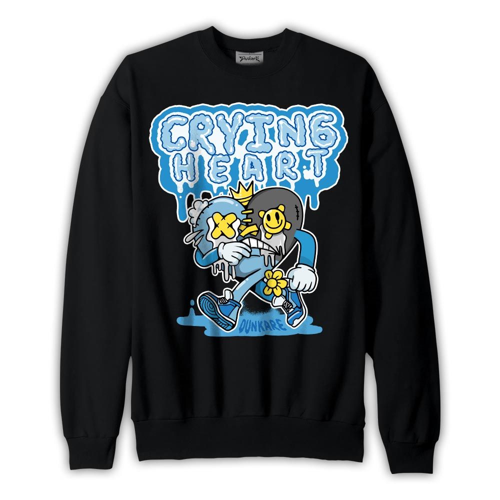 Sweatshirt To match Powder Blue 9s Sweatshirt - Crying Broken Heart Graphic Graphic