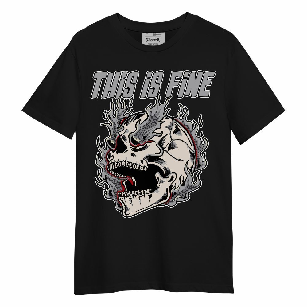 Shirt To Match Cement Grey 3s - Blazing Skull Unisex Shirt