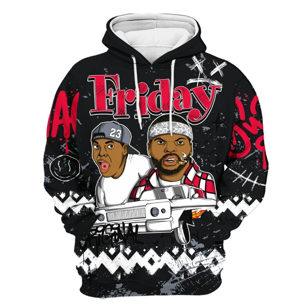 Hoodie To Match Mid Black Metallic 1s - Friday Sneaker Crayon All Over Print