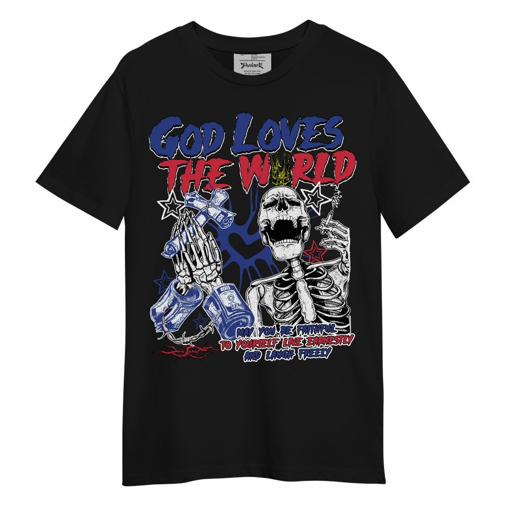 Shirt To Match Air Griffey Max USA Red White Blue 1s - God Loves The World Unisex Shirt
