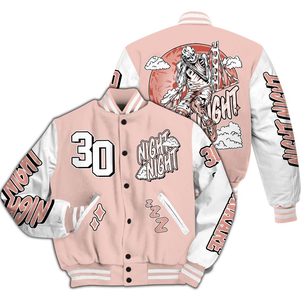 Varsity Jacket To Match Low Legend Pink 11s - Seeya Skeleton All Over Print