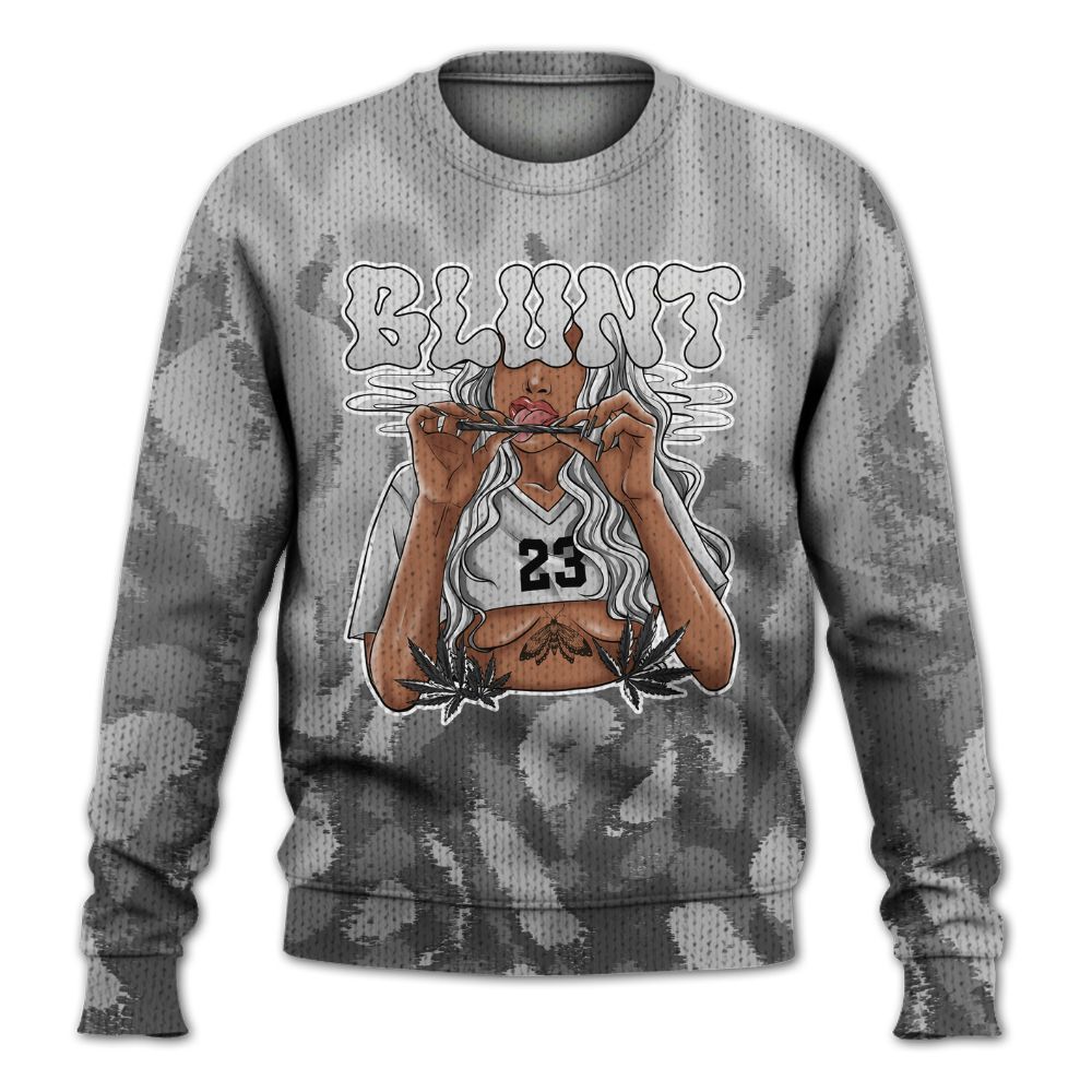 Knitted Sweater To Match Black Wolf Grey 12s - Bluntz Burnz