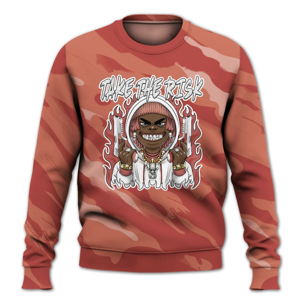 Sweatshirt To Match Dune Red 13s - Take The Risk Colored All Over Print