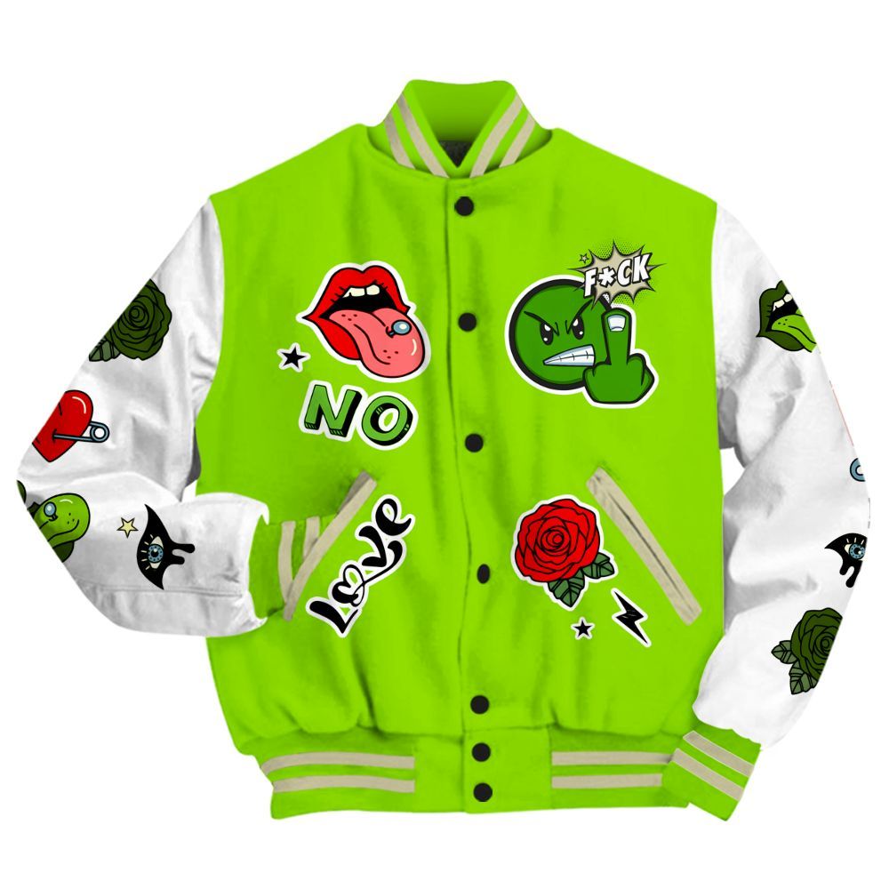 Varsity Jacket To Match Electric Green 6s - FK Around Find Out All Over Print