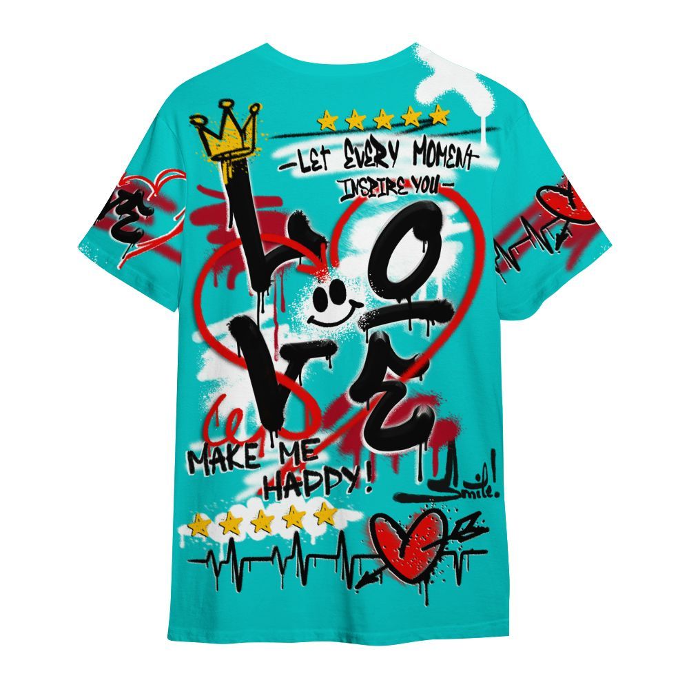 Shirt To Match Air Griffey Max 1 Freshwater - Happy Love Beats Graffiti Streetwear All Over Print