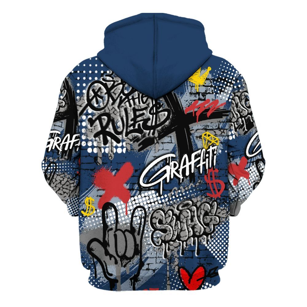 Hoodie To Match SP Sport Royal 3s - True It Real Graffiti Streetwear All Over Print