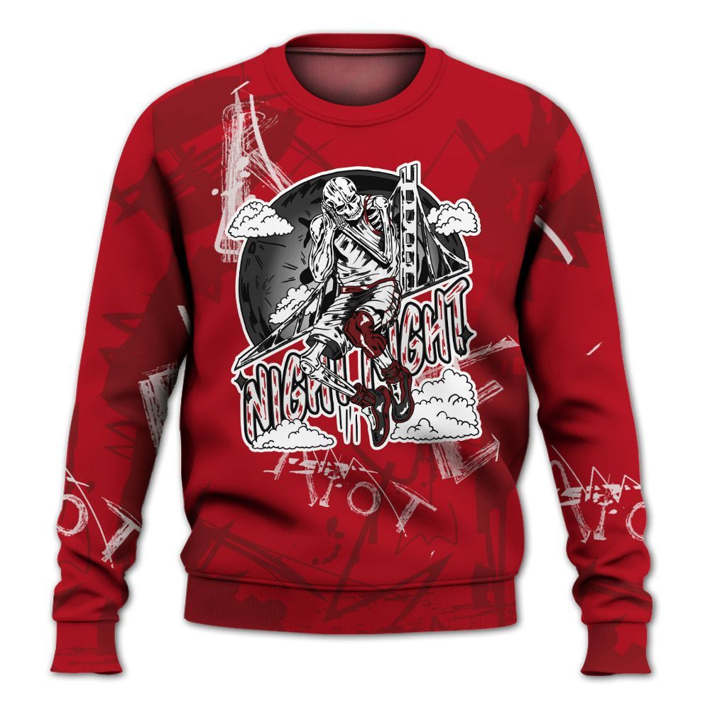 Sweatshirt To Match Bred Velvet 11s - Seeya Skeleton Messyz All Over Print