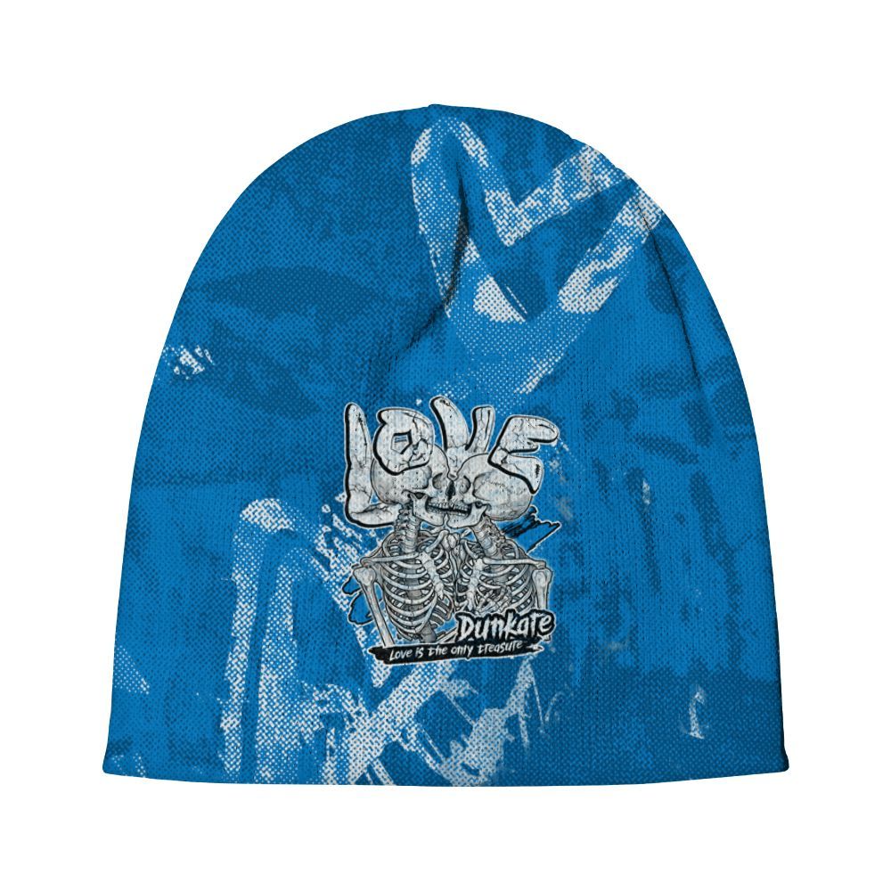 Beanie Hat To Match Industrial Blue 4s - Skull Love Graphic