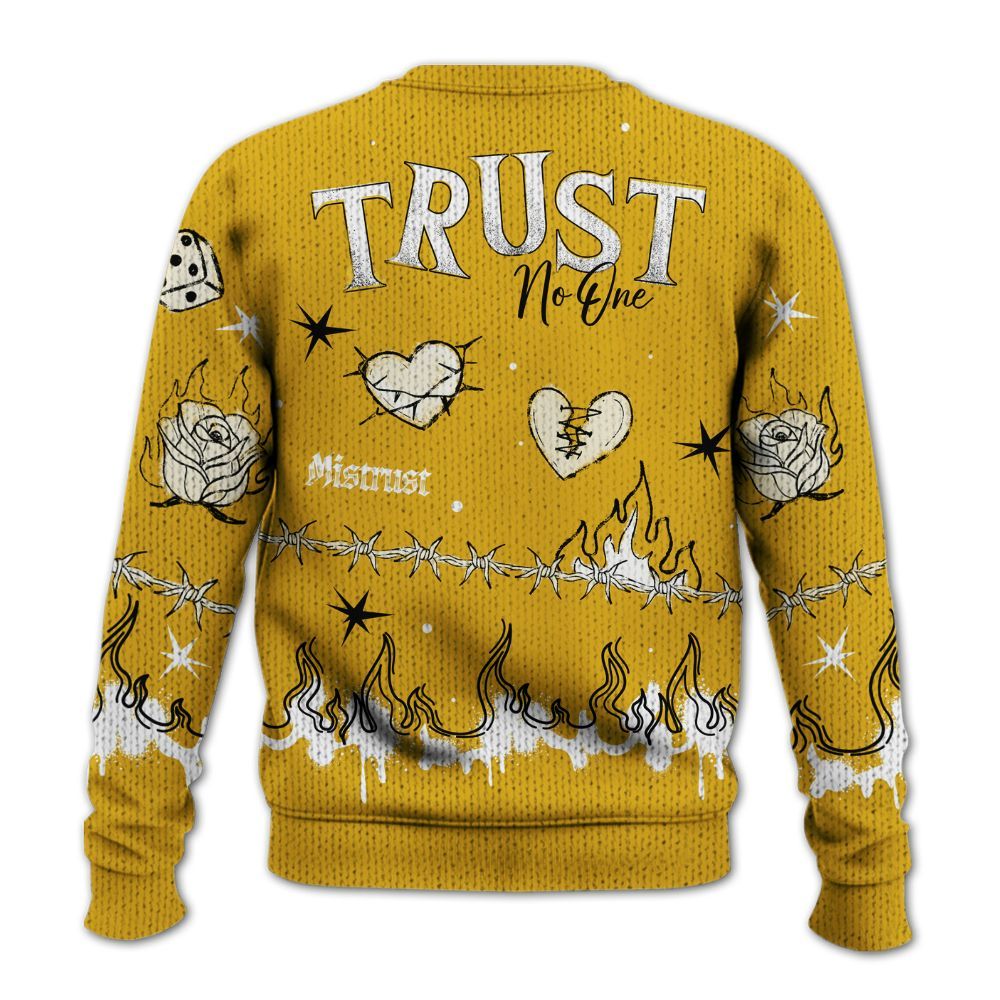 Knitted Sweater To Match Vivid Sulfur 4s - Trust No One Snake-Bite Doodle Crayon