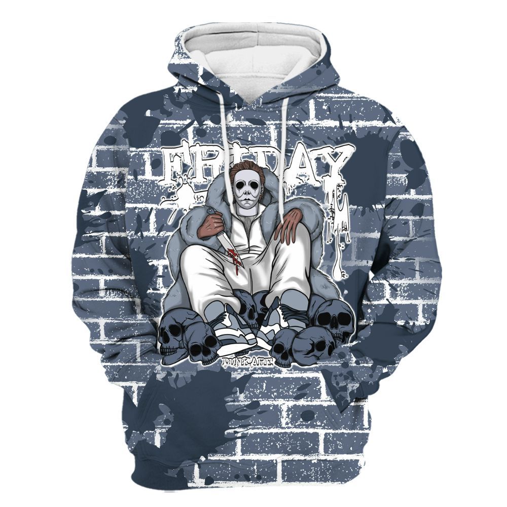 Hoodie To Match Low Diffused Blue 11s - Friday Brick All Over Print