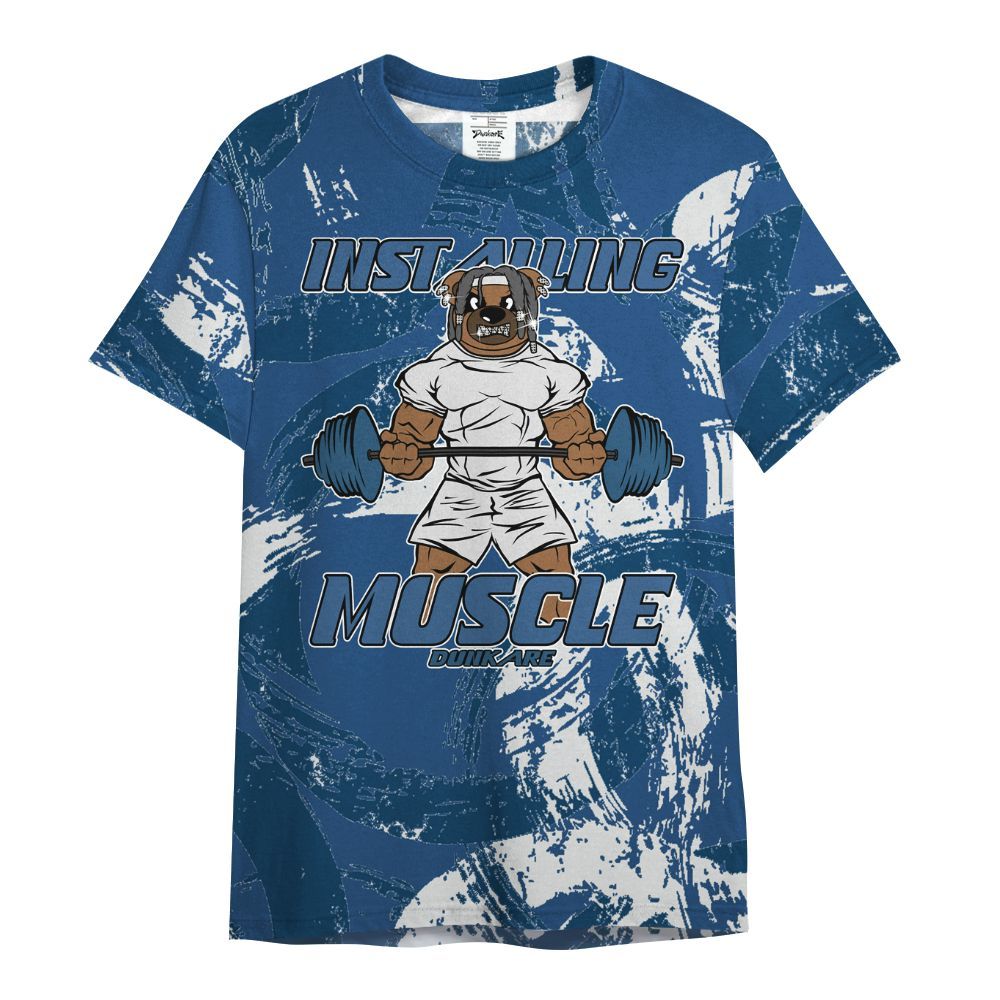 Shirt To Match High OG Midnight Navy 1s - Installing Muscle Bear Circle Slpash All Over Print