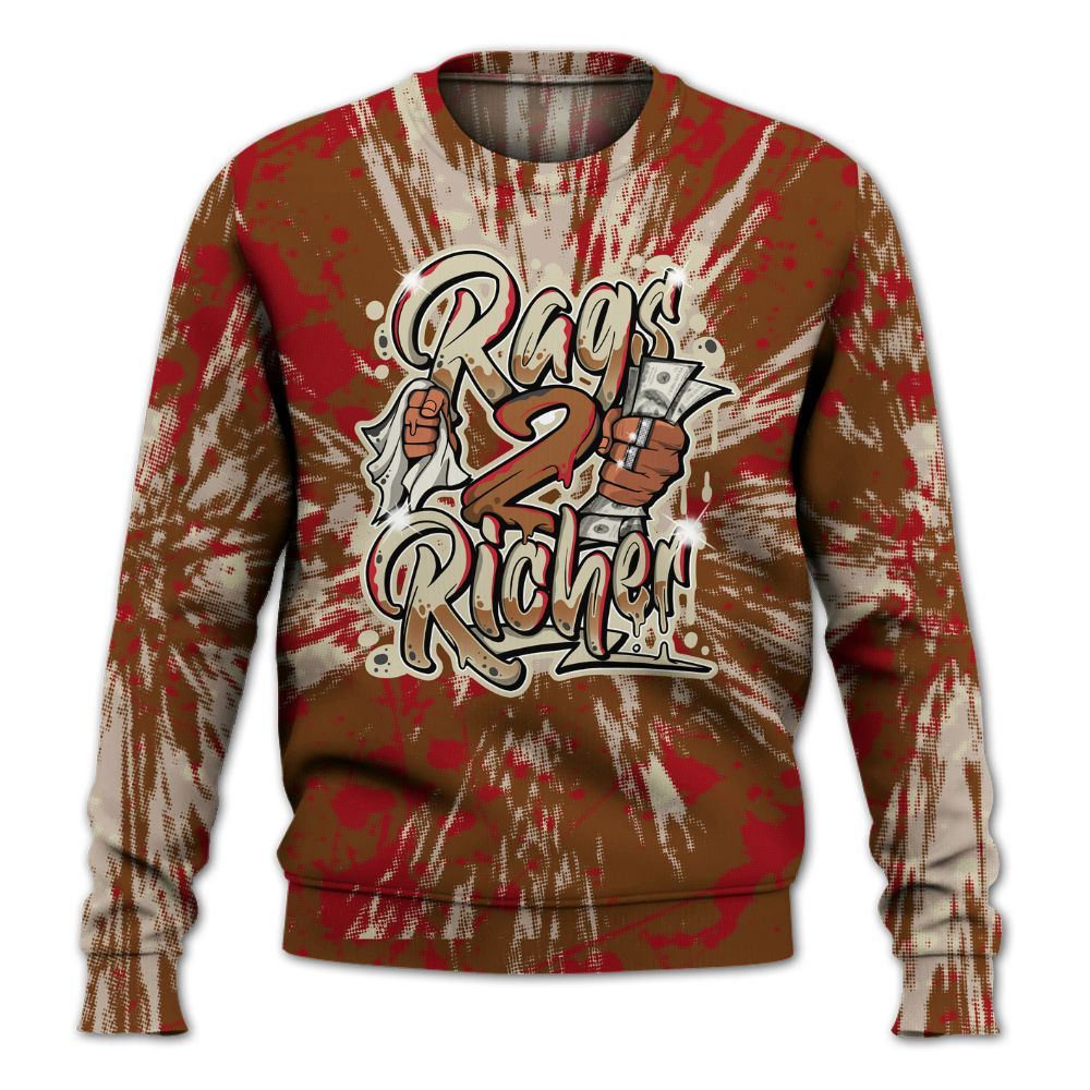 Sweatshirt To Match Archaeo Brown 5s - Rag 2 Rich Graphic Luxury All Over Print
