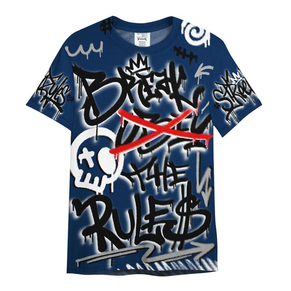 Shirt To Match SB White Navy 4s - Break Rules Streetwear All Over Print