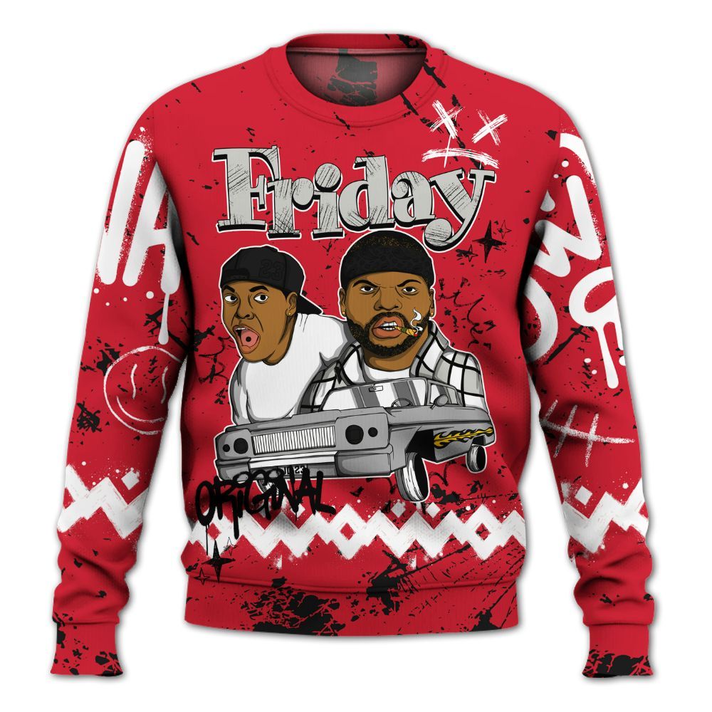 Sweatshirt To Match Flight Club 4s - Friday Sneaker Crayon All Over Print