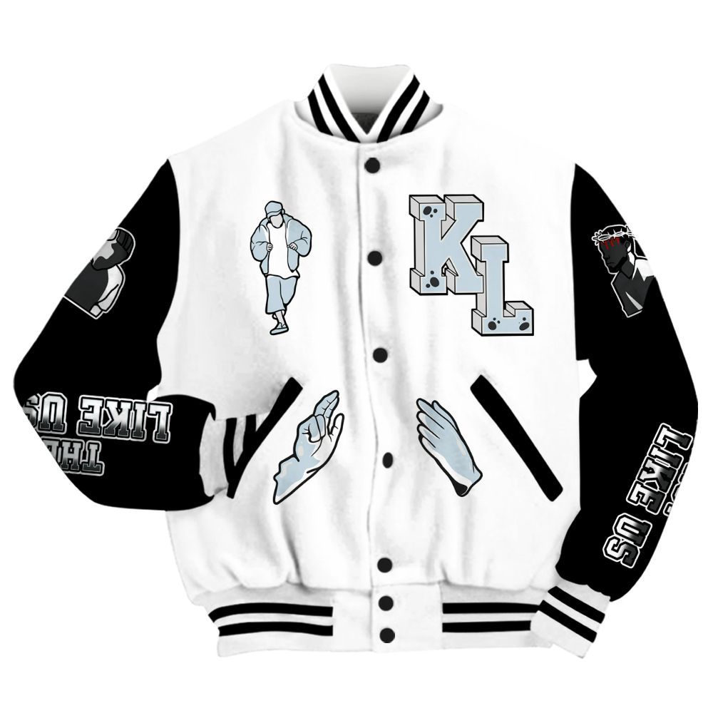 Dunkare Kobe 9 Protro Halo Varsity Jacket - Dislike Us Graphic All Over Print Letterman Jackets