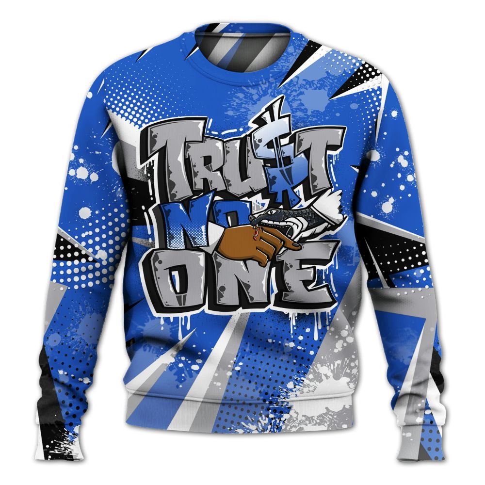 Sweatshirt To Match Retro Stealth 5s - Poly Trust No One Dripping All Over Print