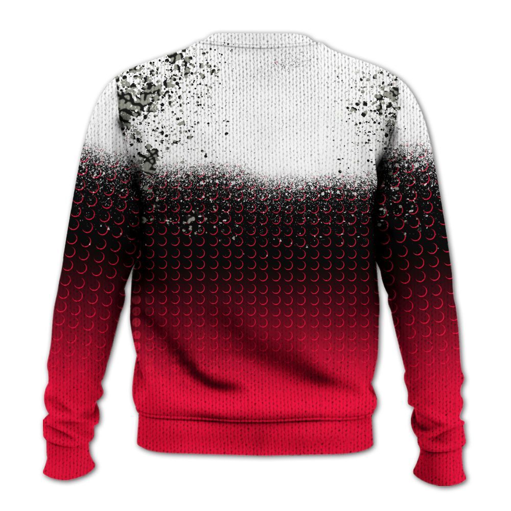 Knitted Sweater To Match Retro Fire Red 3s - Halftone Time Is Money