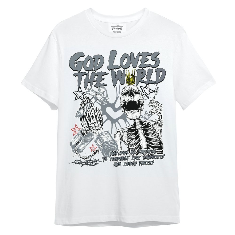 Shirt To Match Wolf Grey 13s - God Loves The World Unisex Shirt