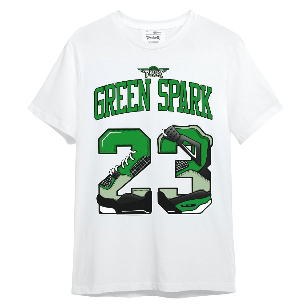 Shirt To Match Green Spark CJ1 T-Rex - Number 23 Dirty 4s Graphic