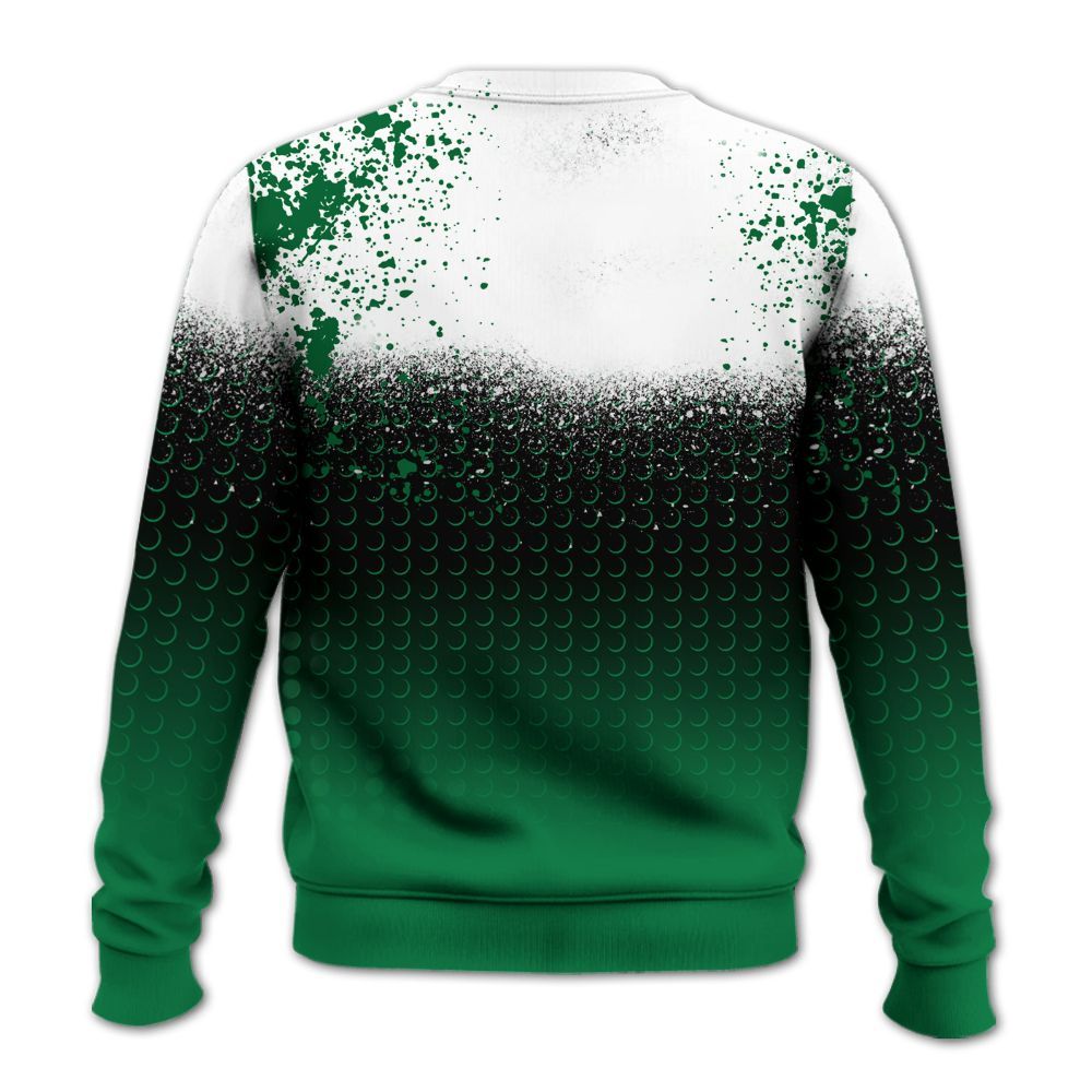 Sweatshirt To Match Pine Green 13s - Halftone Time Is Money All Over Print