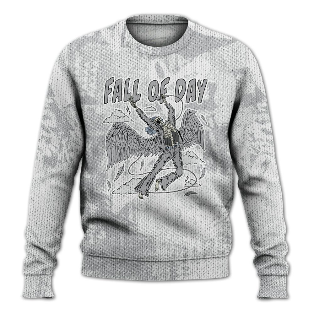 Knitted Sweater To Match Low OG Wolf Grey 1s - Fall Of Days Skeleton Heart