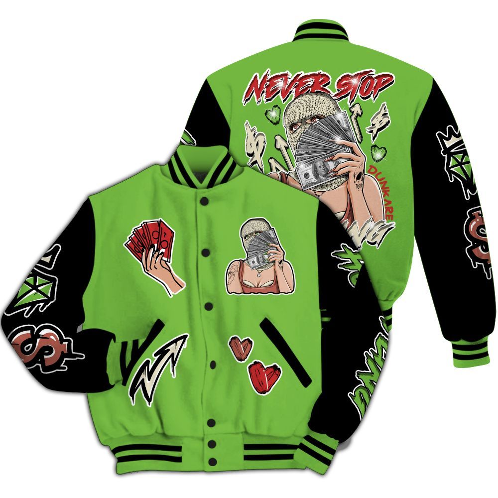 Varsity Jacket To Match Air Max Waffle SP Action Green - Hustling Unique All Over Print