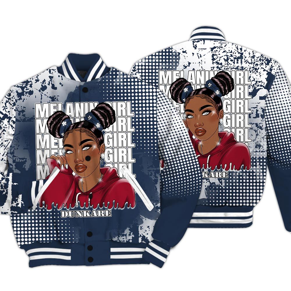 Varsity Jacket To Match Navy Blue 2024 6s - Melaninn Unique Glitch Dot Varsity Jacket Unisex