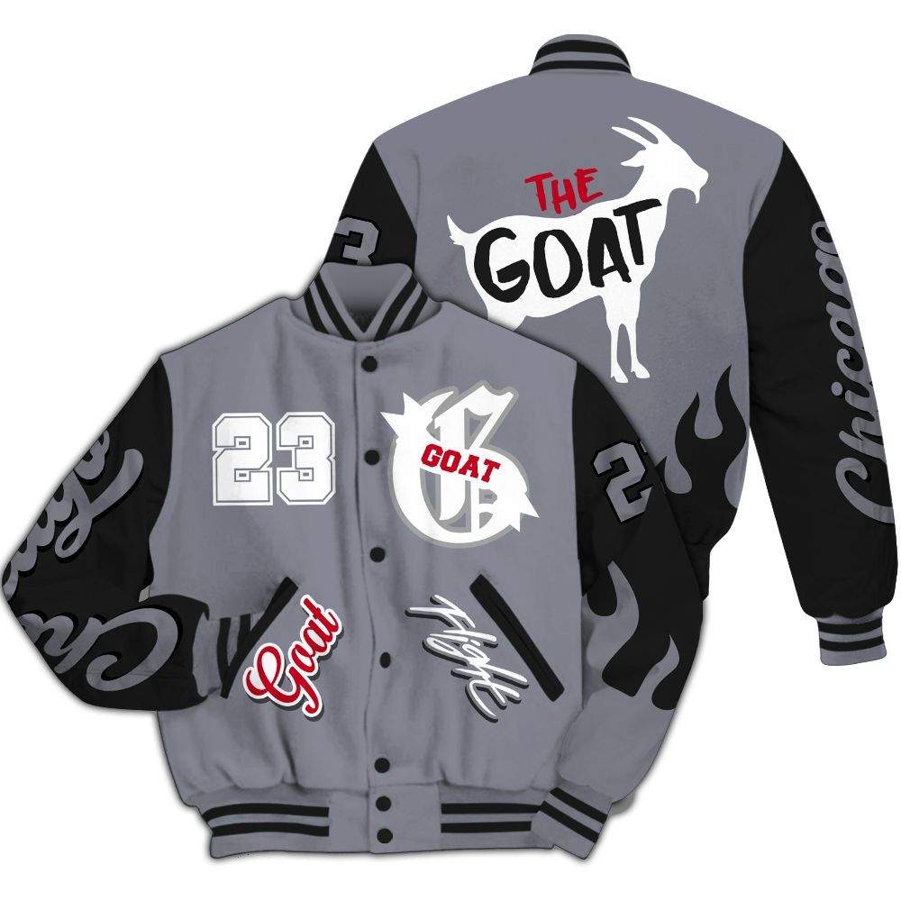 Varsity Jacket To Match Retro Black Flint 13s - The G.O.A.T Flight Streetwear All Over Print