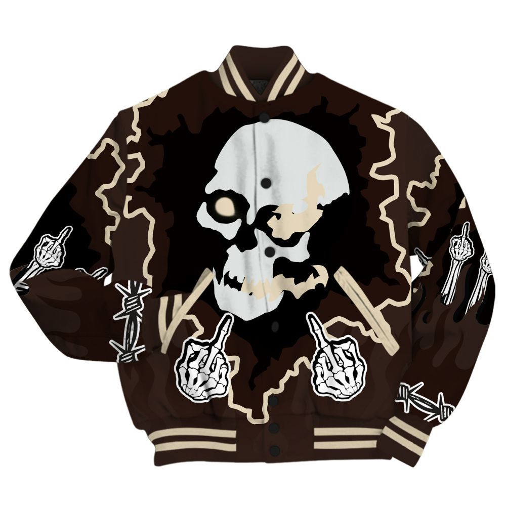 Varsity Jacket To Match 2025 Retro Earth 5s - F Around Find Out Graphic Trapped All Over Print