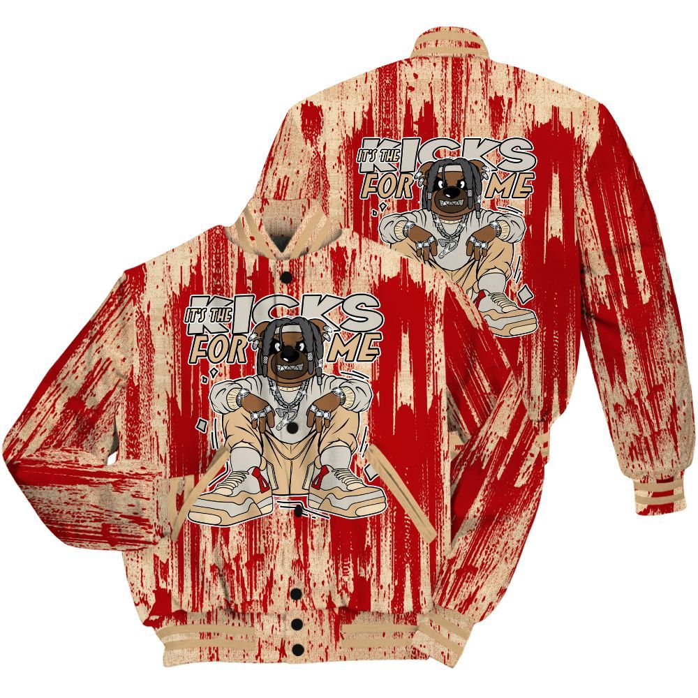 Varsity Jacket To Match Dunk Low Strawberry Waffle Shirt - Sneakers Bear Glitch Art All Over Print